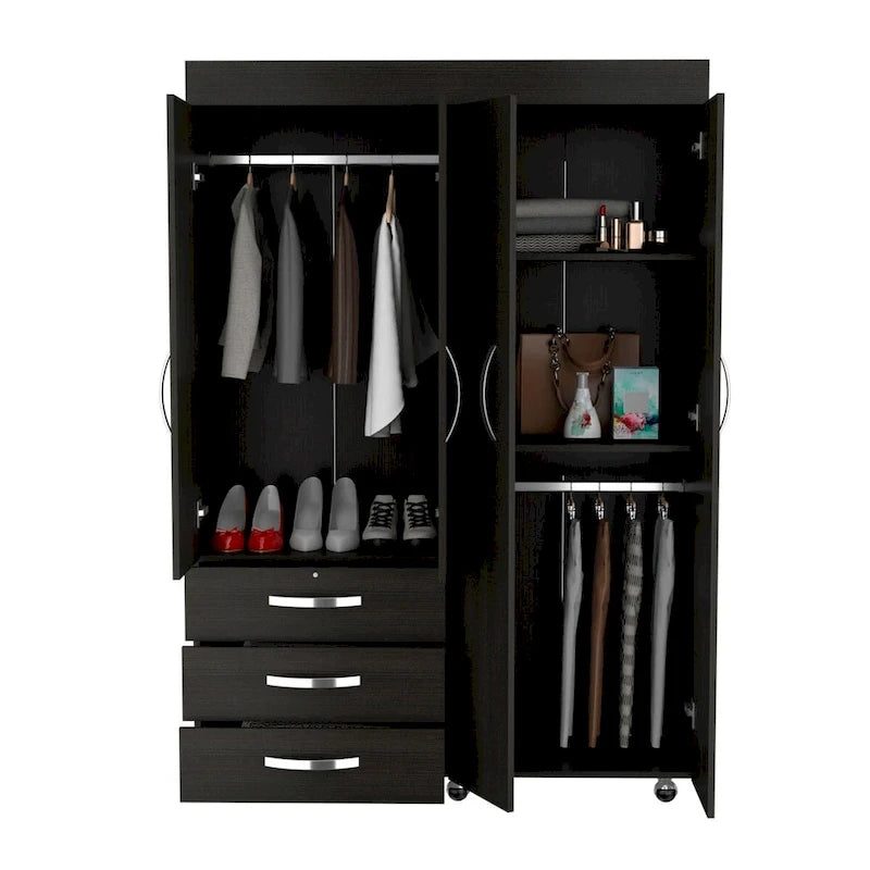 Armoire mobile avec tringles