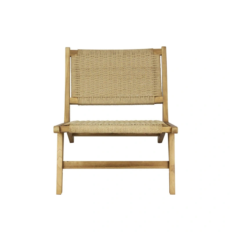 Fauteuil de salon sans accoudoirs tissé en jonc de mer, style Mid-Century Modern