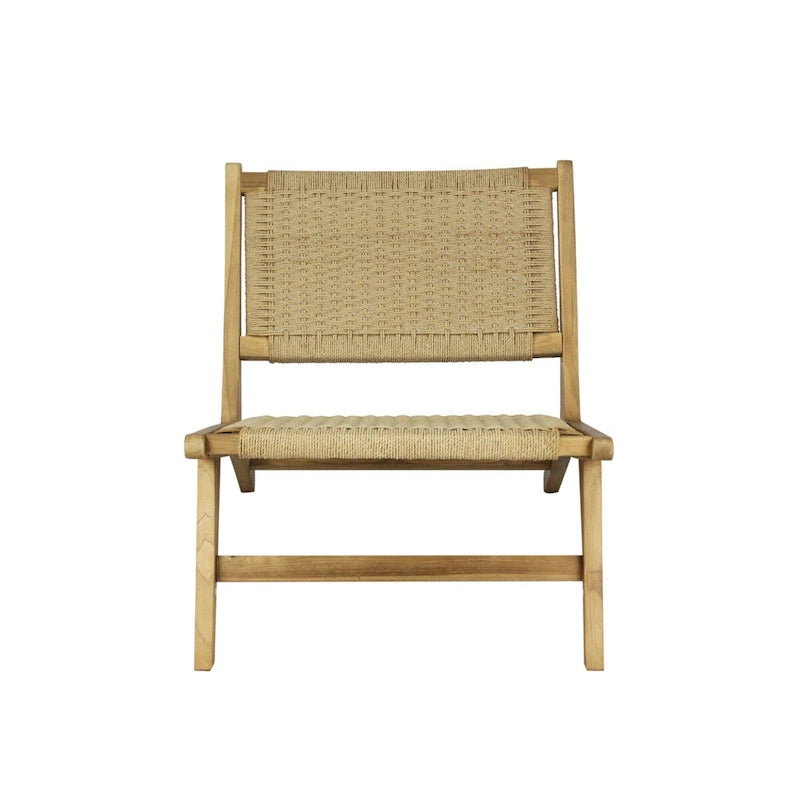 Fauteuil de salon sans accoudoirs tissé en jonc de mer, style Mid-Century Modern
