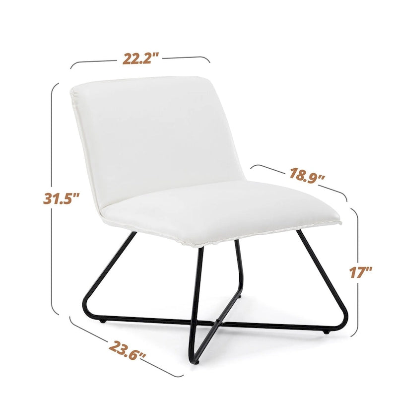 Fauteuil d'appoint en similicuir style Mid-century avec dossier réglable, lot de 2