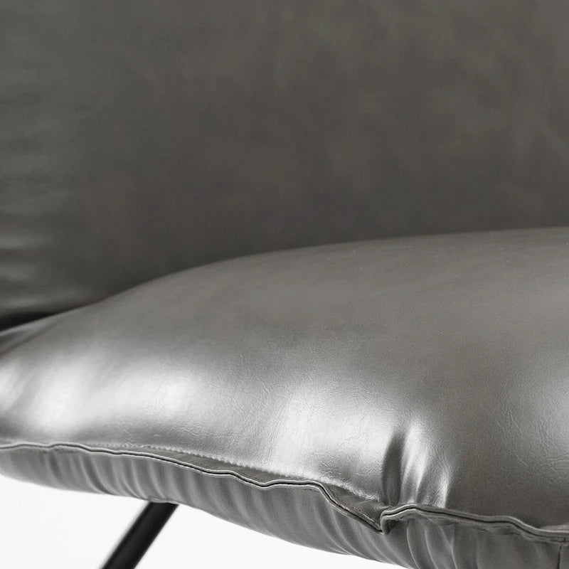 Fauteuil d'appoint en similicuir style Mid-century avec dossier réglable, lot de 2