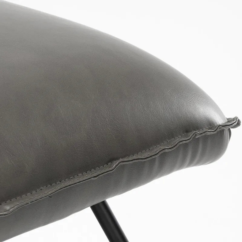 Fauteuil d'appoint en similicuir style Mid-century avec dossier réglable, lot de 2