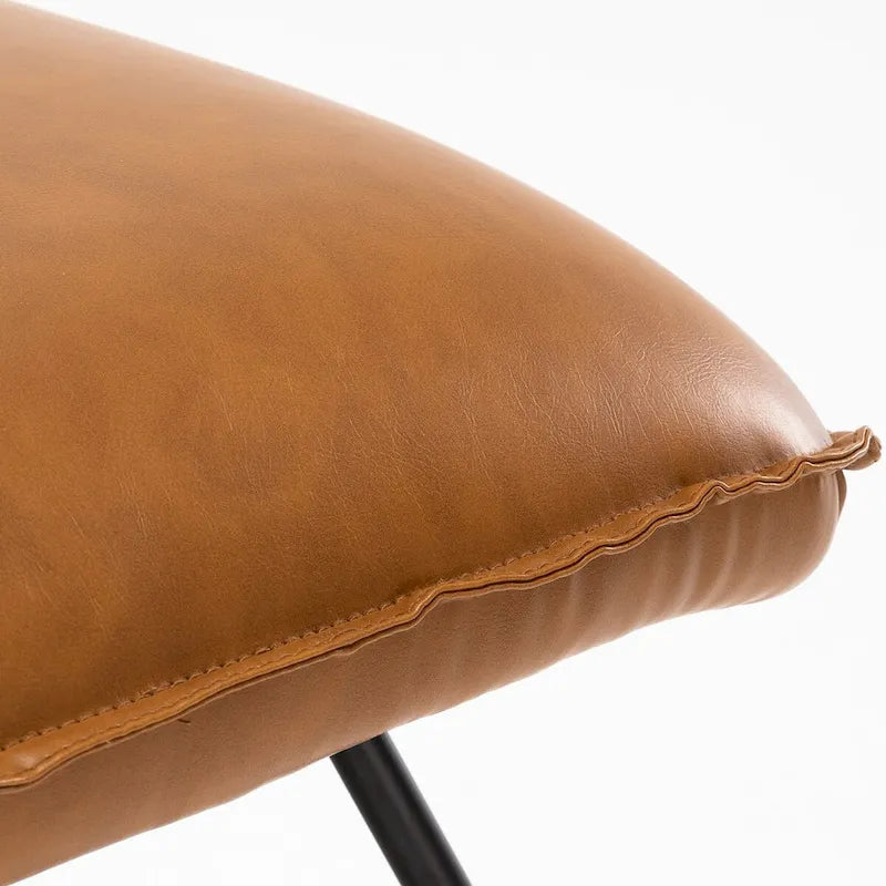 Fauteuil d'appoint en similicuir style Mid-century avec dossier réglable, lot de 2