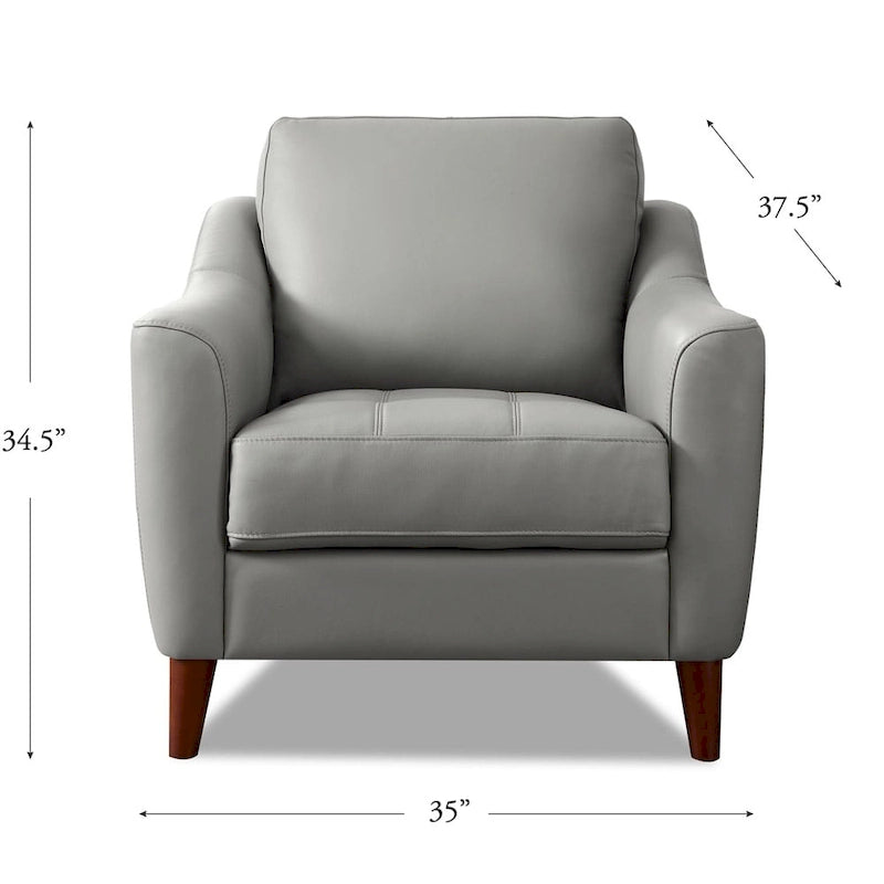 Chaise en cuir pleine fleur avec mousse à mémoire de forme et ressorts
