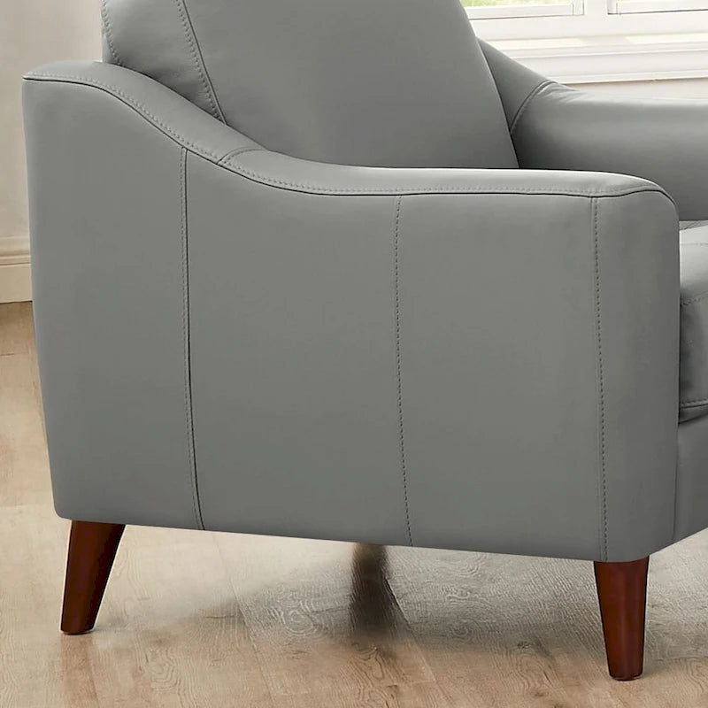 Chaise en cuir pleine fleur avec mousse à mémoire de forme et ressorts