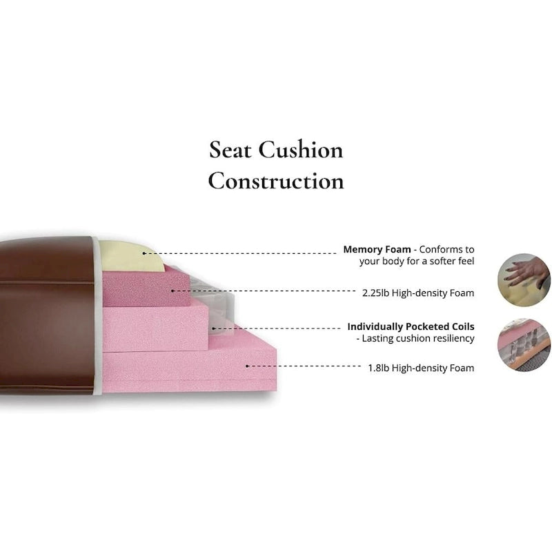 Chaise en cuir pleine fleur avec mousse à mémoire de forme et ressorts