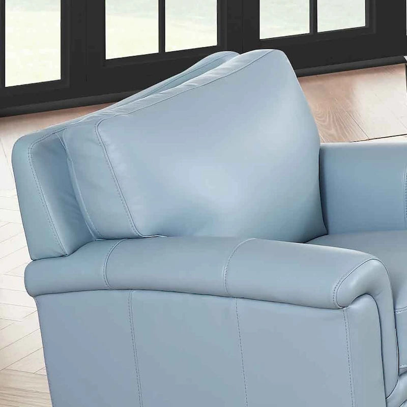 Chaise en cuir pleine fleur avec mousse à mémoire de forme et ressorts