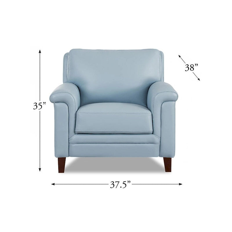 Chaise en cuir pleine fleur avec mousse à mémoire de forme et ressorts