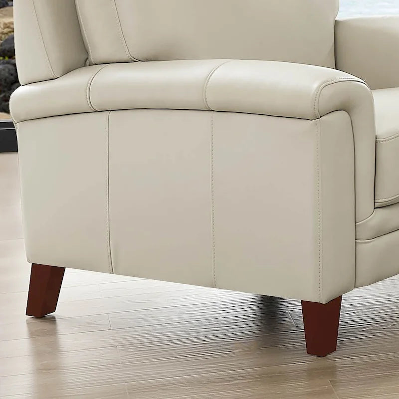 Chaise en cuir pleine fleur avec mousse à mémoire de forme et ressorts