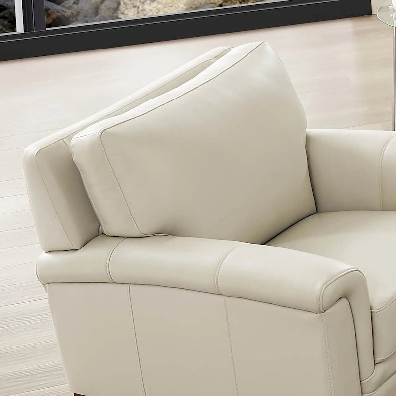 Chaise en cuir pleine fleur avec mousse à mémoire de forme et ressorts