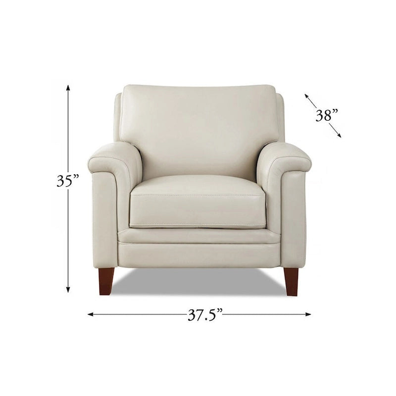 Chaise en cuir pleine fleur avec mousse à mémoire de forme et ressorts