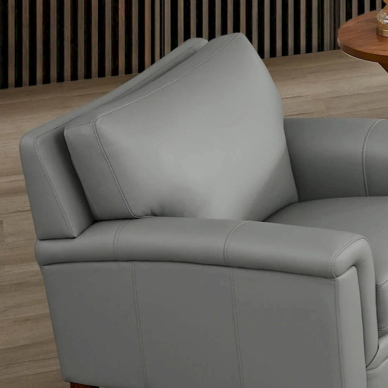 Chaise en cuir pleine fleur avec mousse à mémoire de forme et ressorts