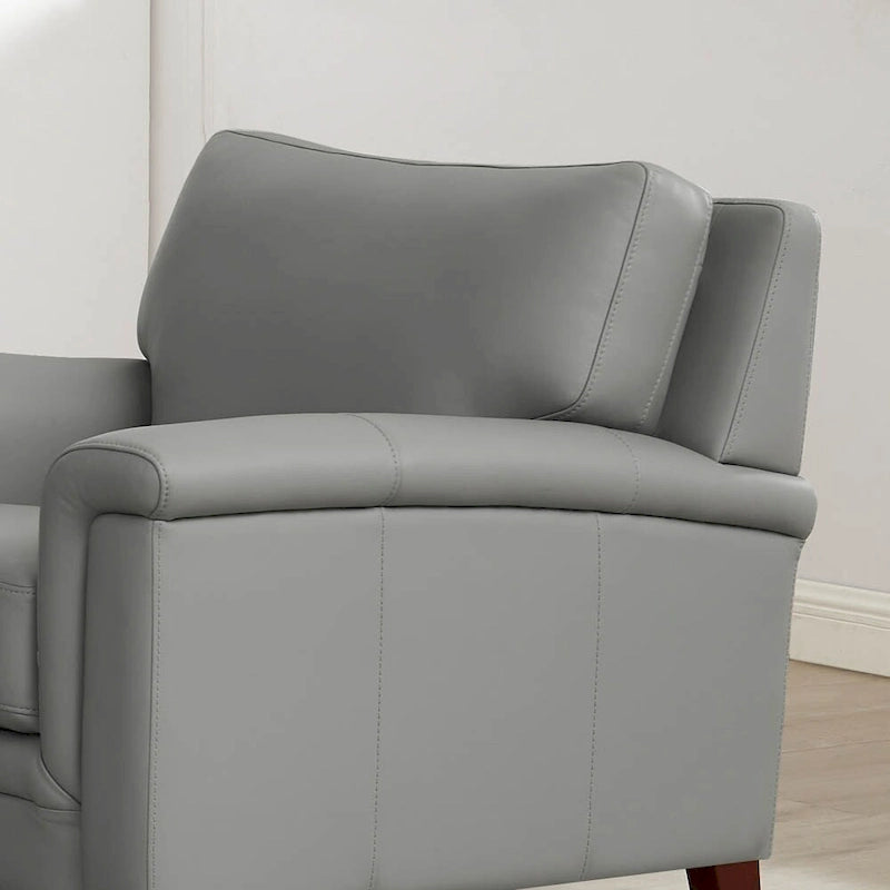 Chaise en cuir pleine fleur avec mousse à mémoire de forme et ressorts
