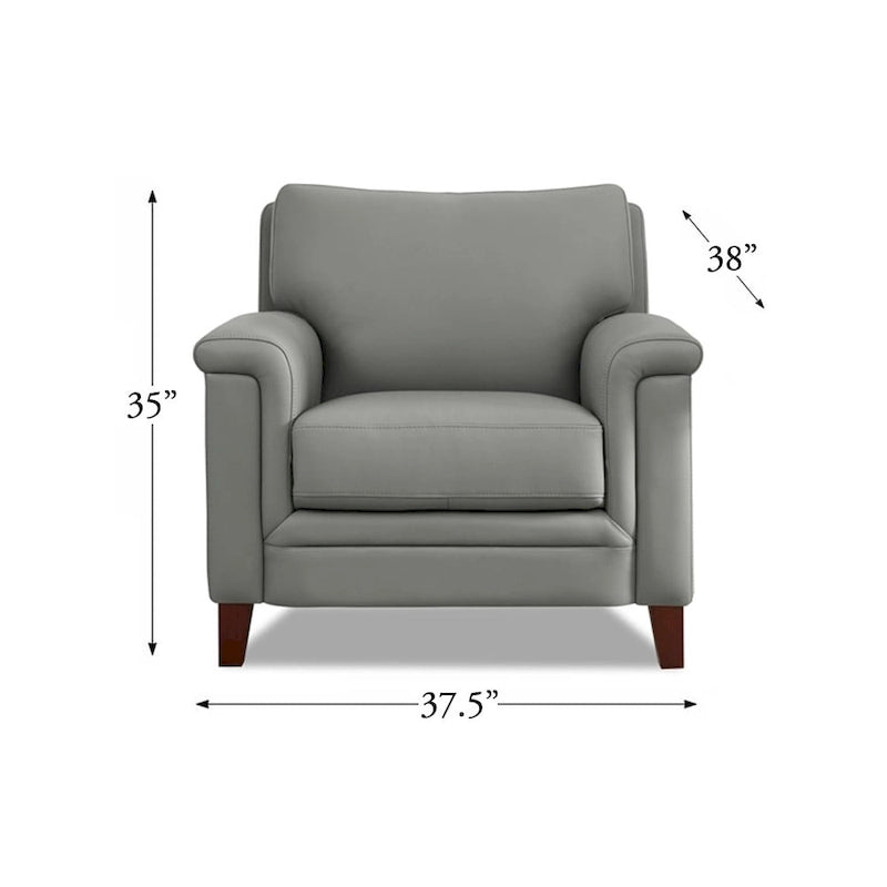 Chaise en cuir pleine fleur avec mousse à mémoire de forme et ressorts