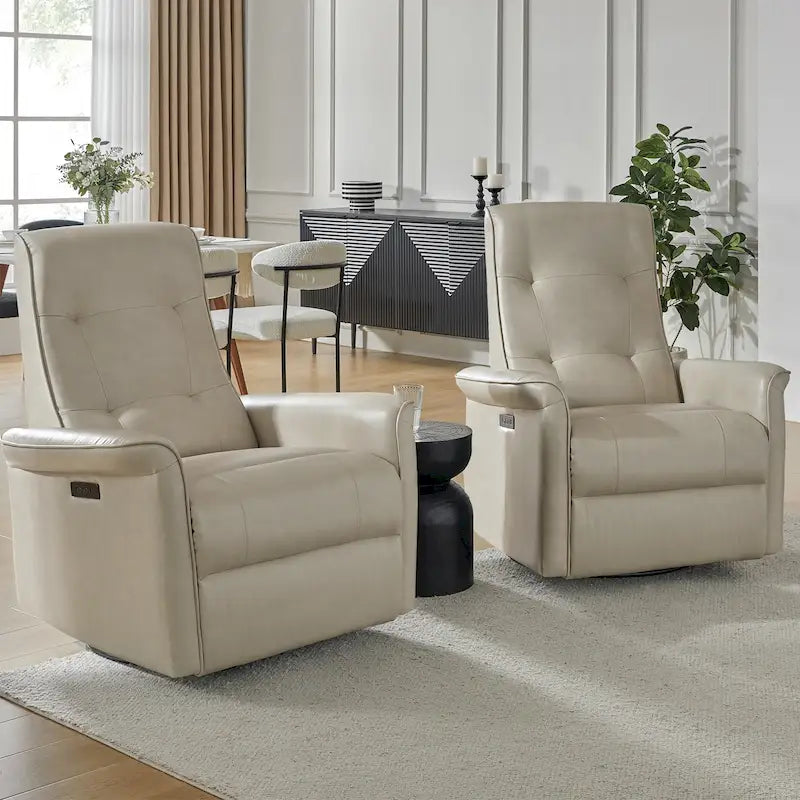 Fauteuil inclinable pivotant électrique moderne en similicuir
