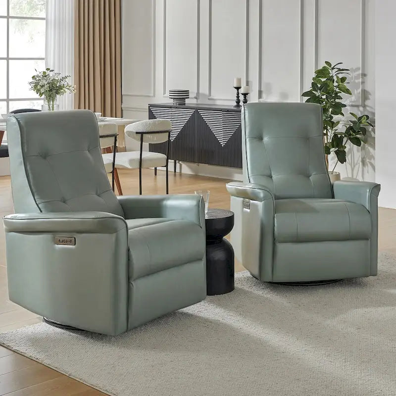 Fauteuil inclinable pivotant électrique moderne en similicuir