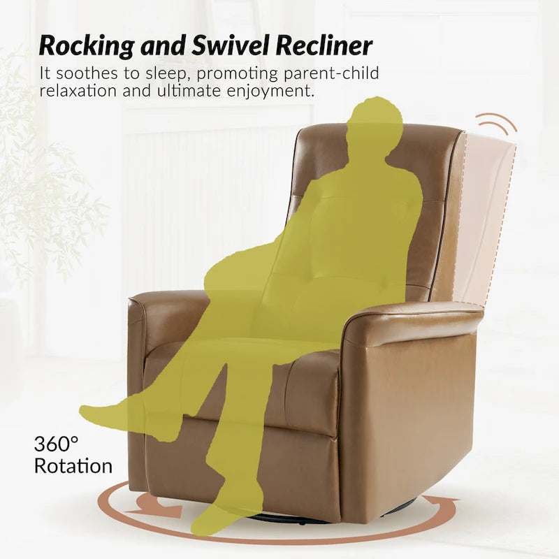 Fauteuil inclinable pivotant électrique moderne en similicuir