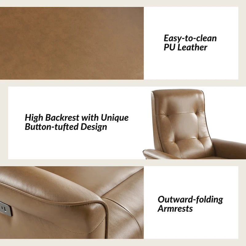 Fauteuil inclinable pivotant électrique moderne en similicuir