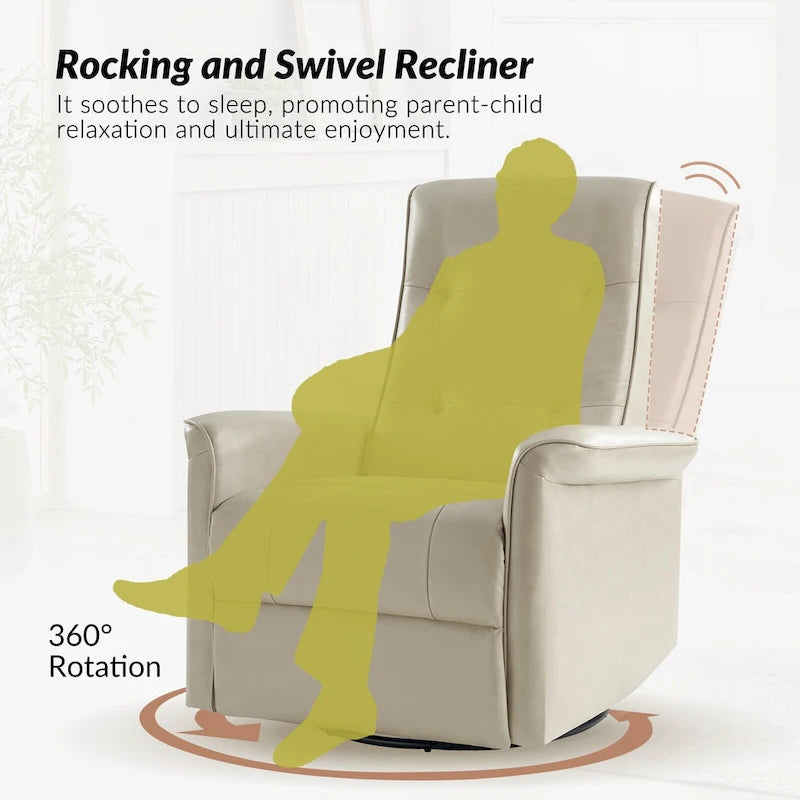 Fauteuil inclinable pivotant électrique moderne en similicuir