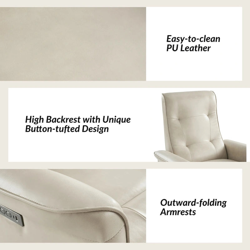 Fauteuil inclinable pivotant électrique moderne en similicuir