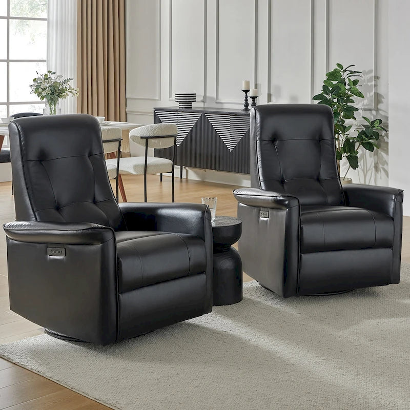 Fauteuil inclinable pivotant électrique moderne en similicuir