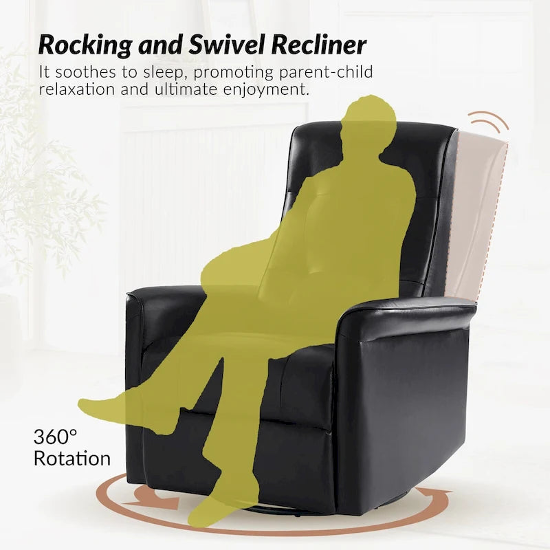 Fauteuil inclinable pivotant électrique moderne en similicuir