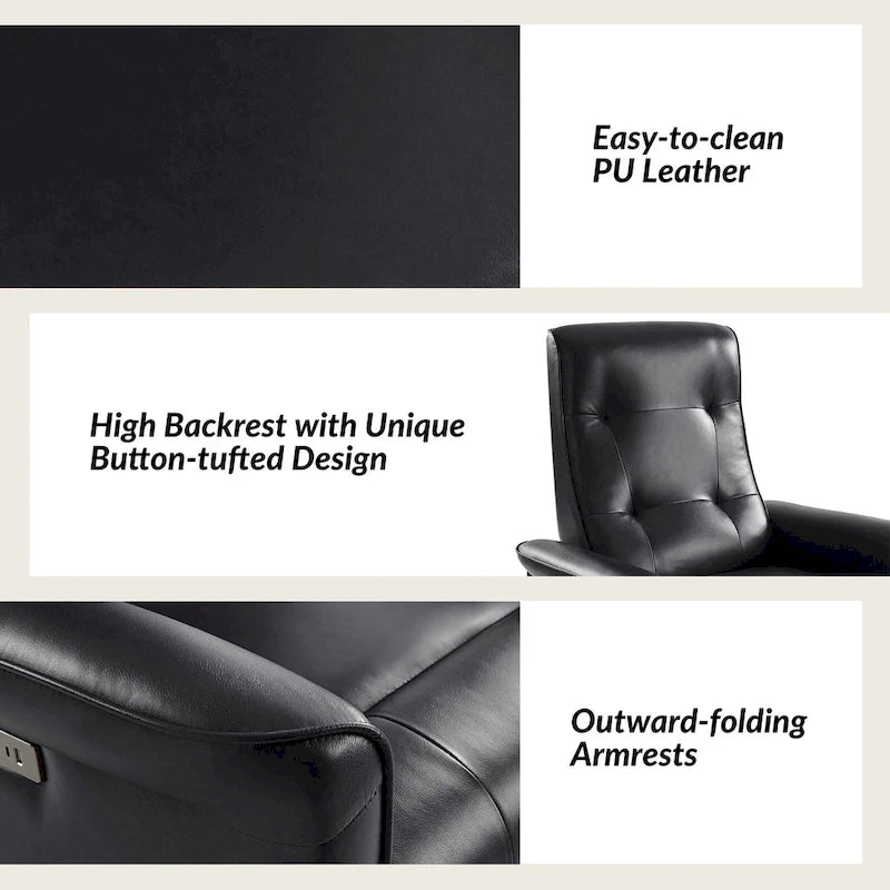 Fauteuil inclinable pivotant électrique moderne en similicuir