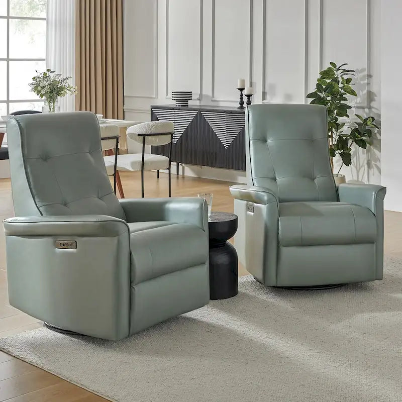 Fauteuil inclinable pivotant électrique moderne en similicuir