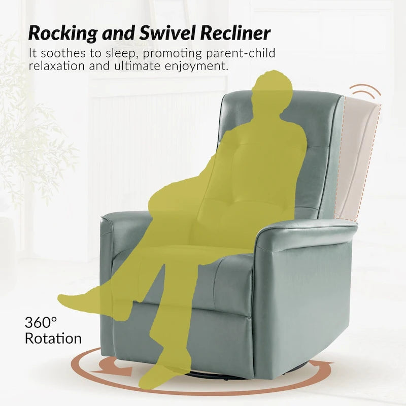 Fauteuil inclinable pivotant électrique moderne en similicuir