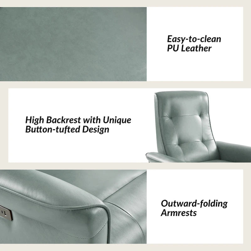 Fauteuil inclinable pivotant électrique moderne en similicuir