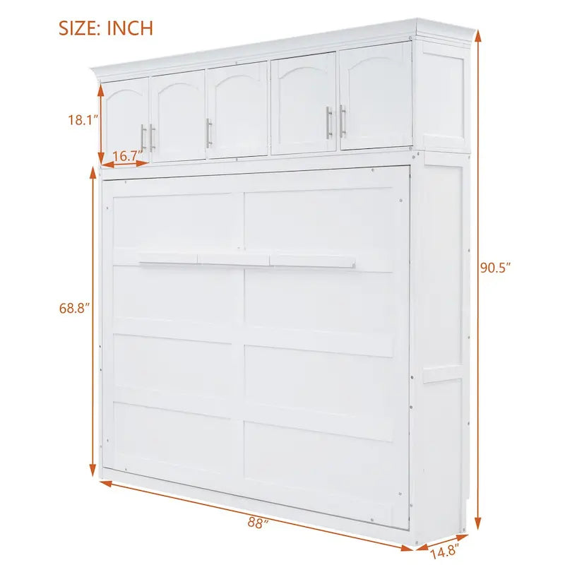 Lit escamotable mural Queen Size avec meubles hauts