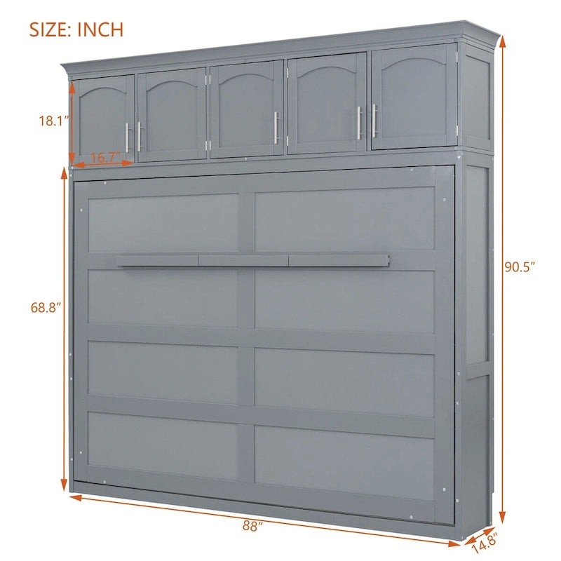 Lit escamotable mural Queen Size avec meubles hauts