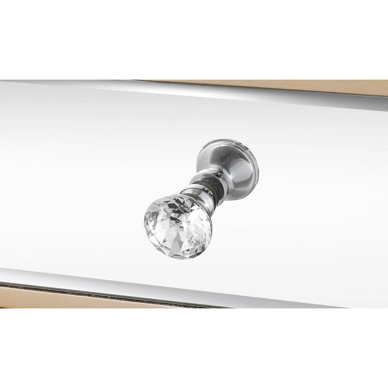 Meuble d'appoint de chevet multifonctionnel, Miroir Champagne à trois tiroirs