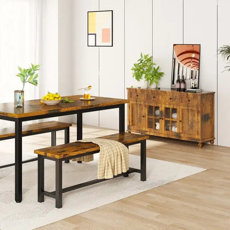 Banc de salle à manger style industriel - Ensemble de 2 pièces