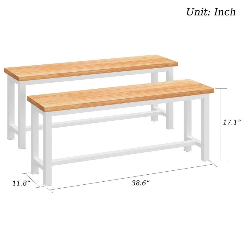 Banc de salle à manger style industriel - Ensemble de 2 pièces