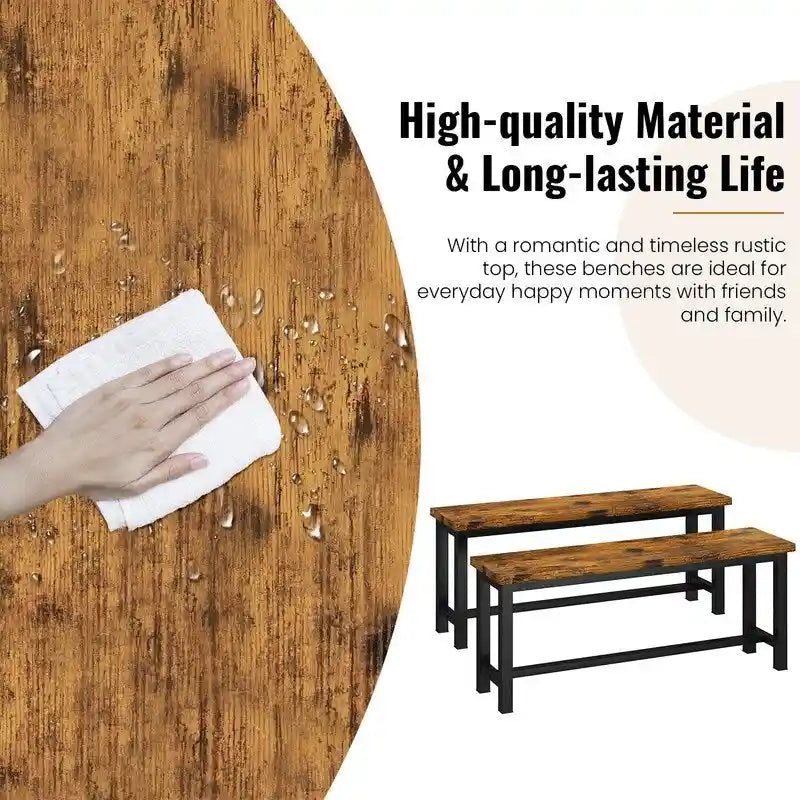 Banc de salle à manger style industriel - Ensemble de 2 pièces