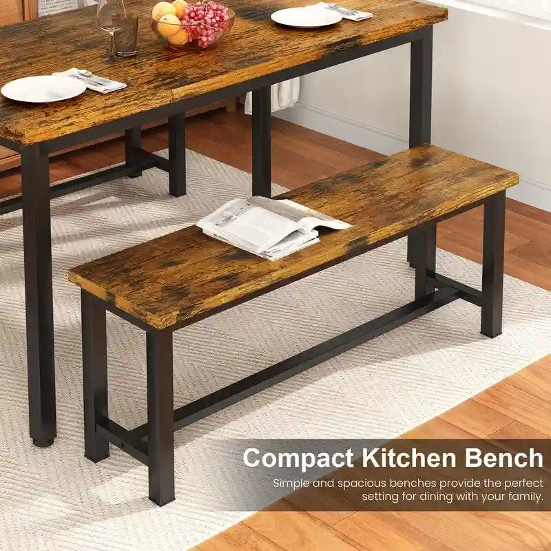 Banc de salle à manger style industriel - Ensemble de 2 pièces